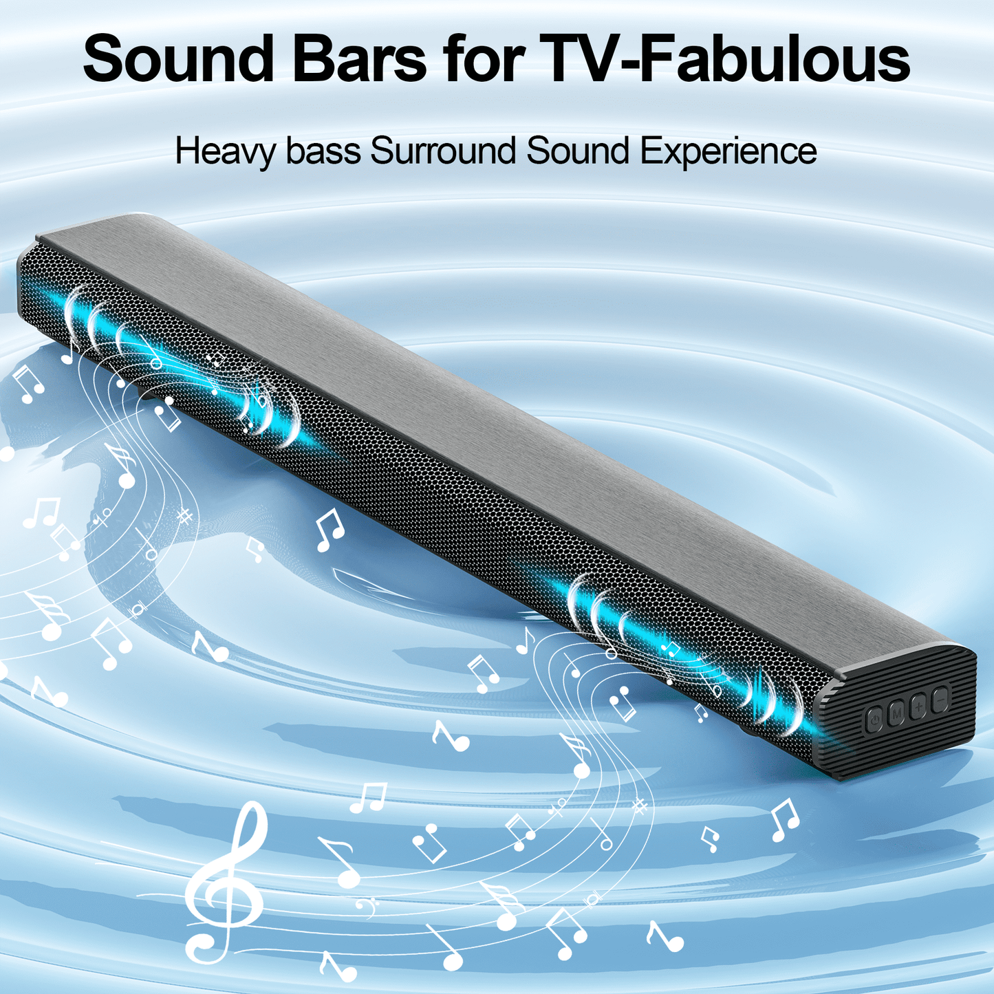 VEAT00L S20 Mark II 2.1ch Sound Bars for TV, Soundbar with Subwoofer, Wired & Wireless Bluetooth 5.0 3D Surround Speakers, OPT/HDMI/AUX/COA/USB Connection, Wall Mountable, Remote Control